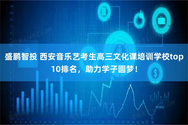 盛鹏智投 西安音乐艺考生高三文化课培训学校top10排名，助力学子圆梦！