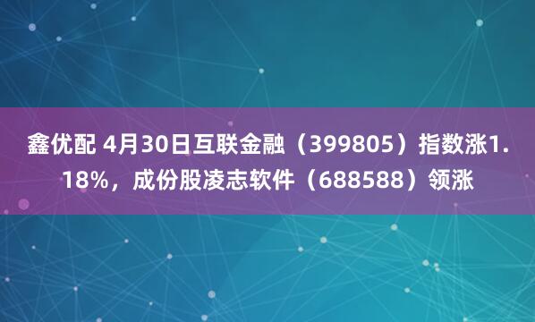 鑫优配 4月30日互联金融（399805）指数涨1.18%，成份股凌志软件（688588）领涨