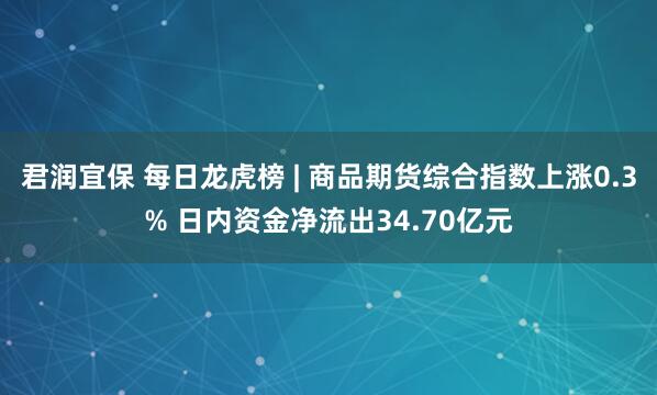君润宜保 每日龙虎榜 | 商品期货综合指数上涨0.3% 日内资金净流出34.70亿元
